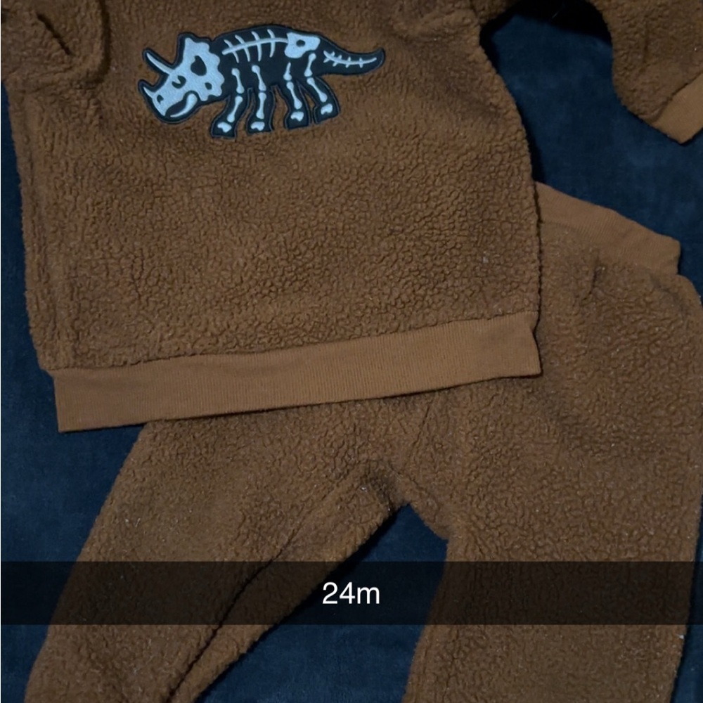 Brown Dinosaur Fleece Outfit